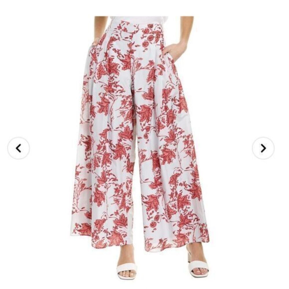 Club Monaco 4 Pleated Wide Floral Leg Pants